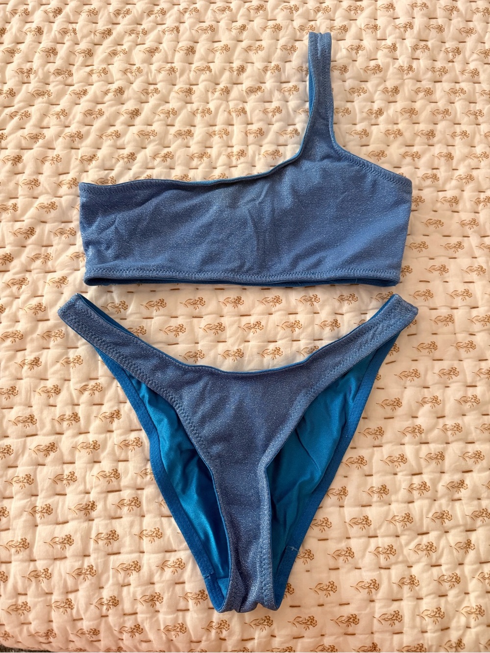 Triangl One-Shoulder Blue Bikini